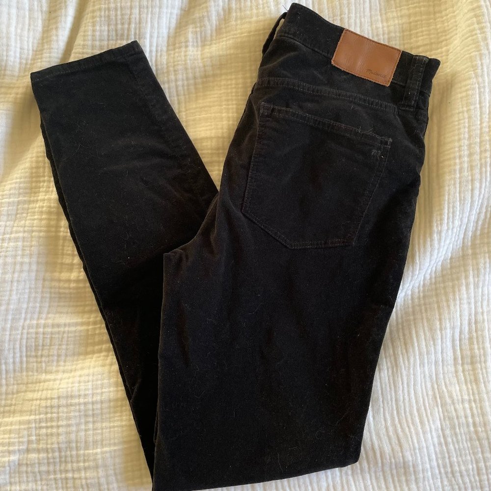 Black Velvet 9" High Riser Skinny Skinny Madewell Pants